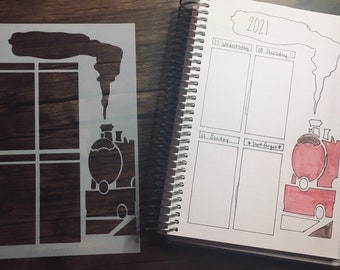 Train Layout Stencil, Planner/Journal Inking Cover