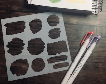 Brush Boxes Stencil, Planner/Art Journal Inking Cover