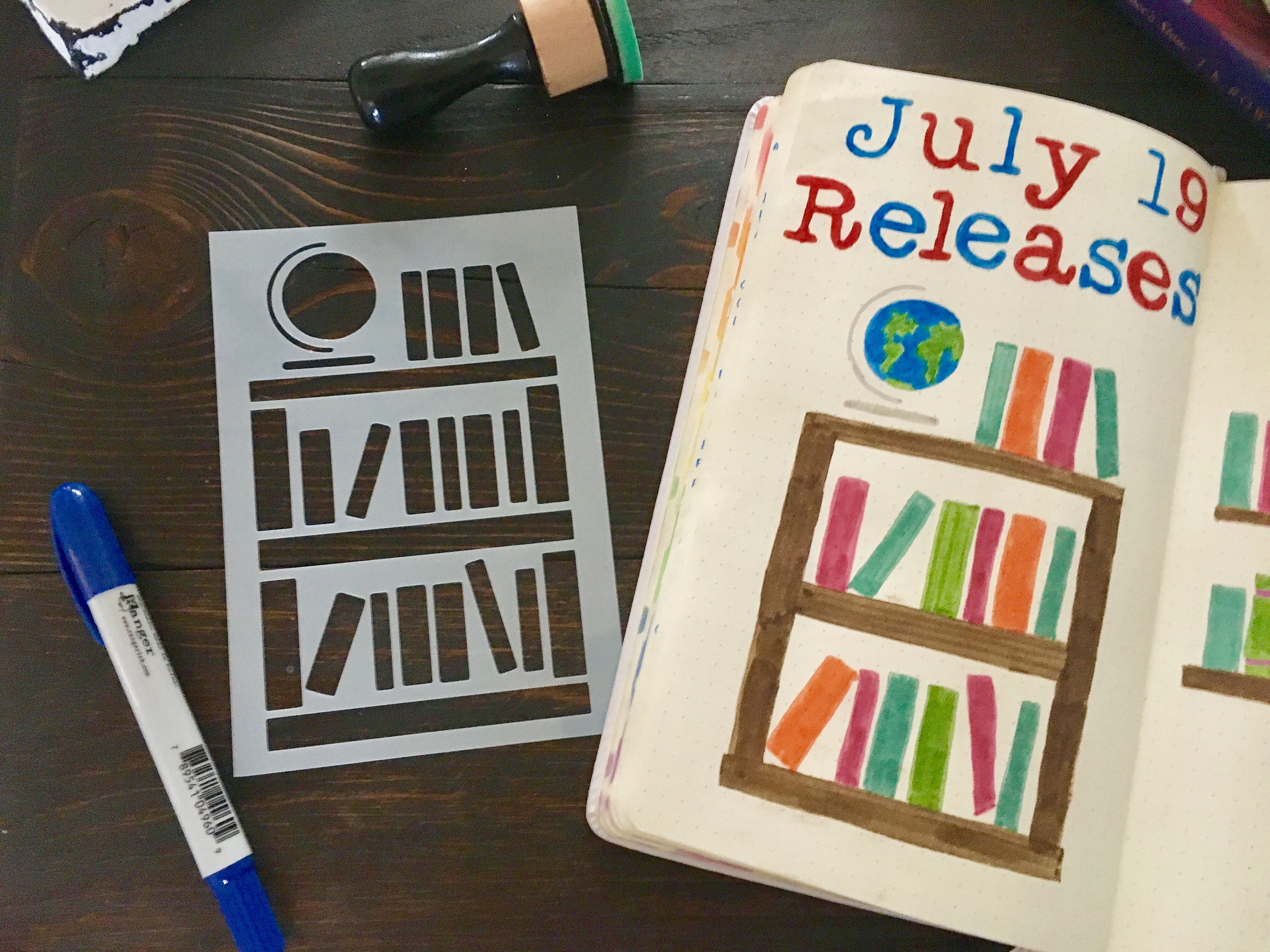 Bookcase Stencil-art Journal, Planner Stencil - Etsy