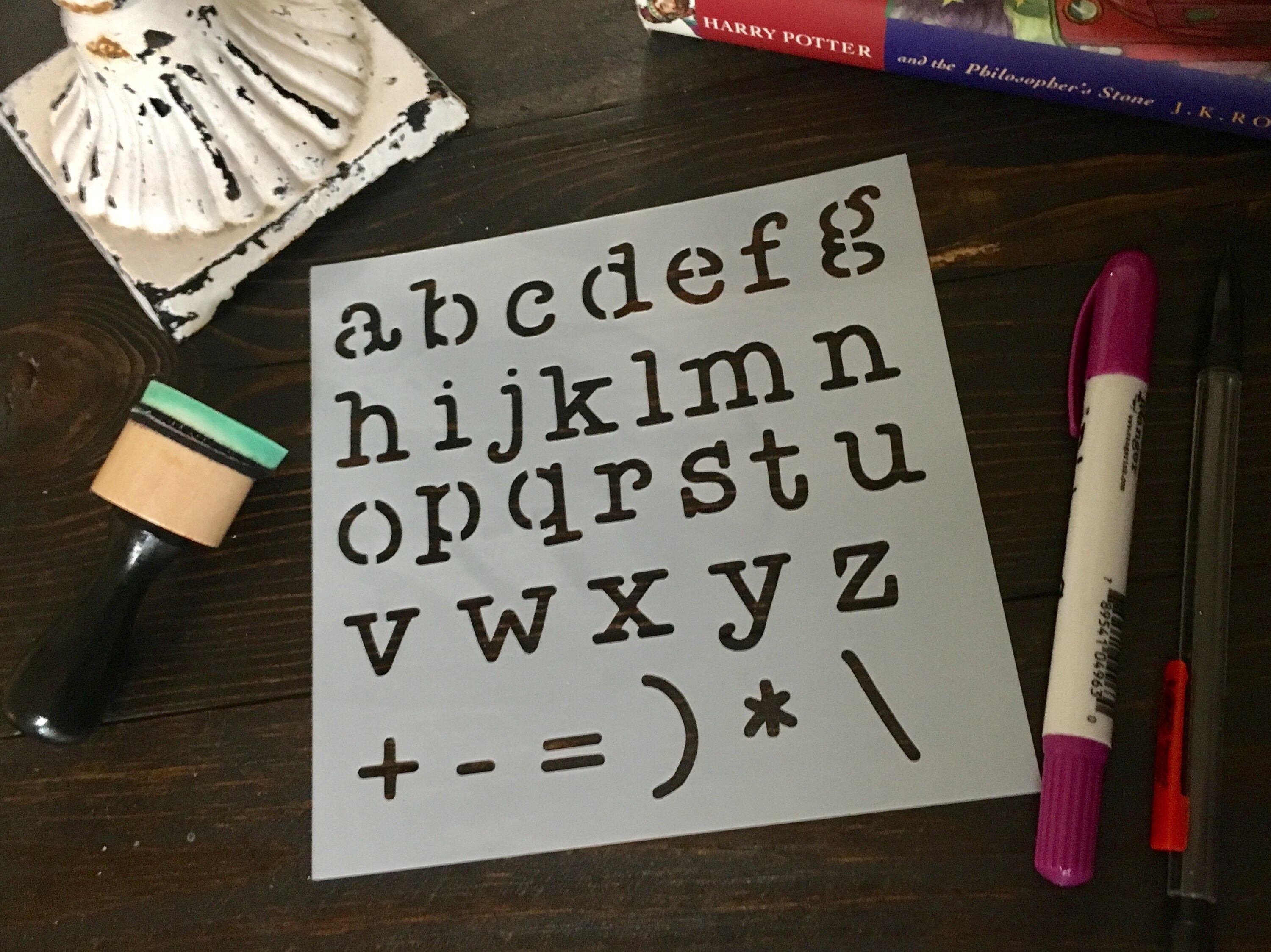 Typewriter Letter Stencil by StudioR12, Vintage Alphabet