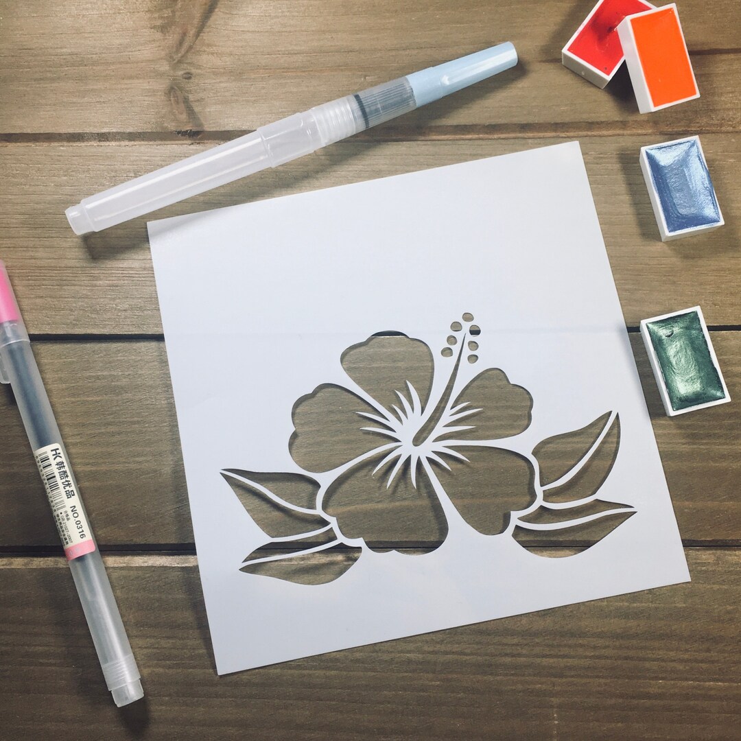 Hibiscus 2 Stencil /inking Cover Planner/bullet Journal/art Journal ...