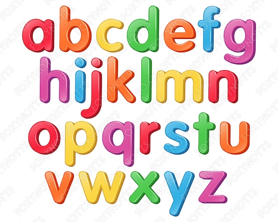 Rainbow 3d Fridge Magnet Alphabet Numbers Clip Art Digital Etsy