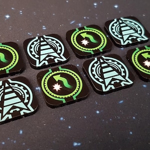 Star Wars X-Wing Compatible V2 Acrylic Colour Printed Evade/Cloak Tokens.