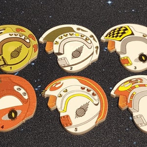 Star Wars X-Wing Compatible V2 Acrylic Colour Printed Gaming Red Squadron Target Locks 1-6