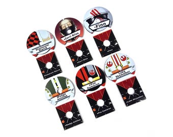 Diales y placas base de naves compatibles con Star Wars X-Wing.