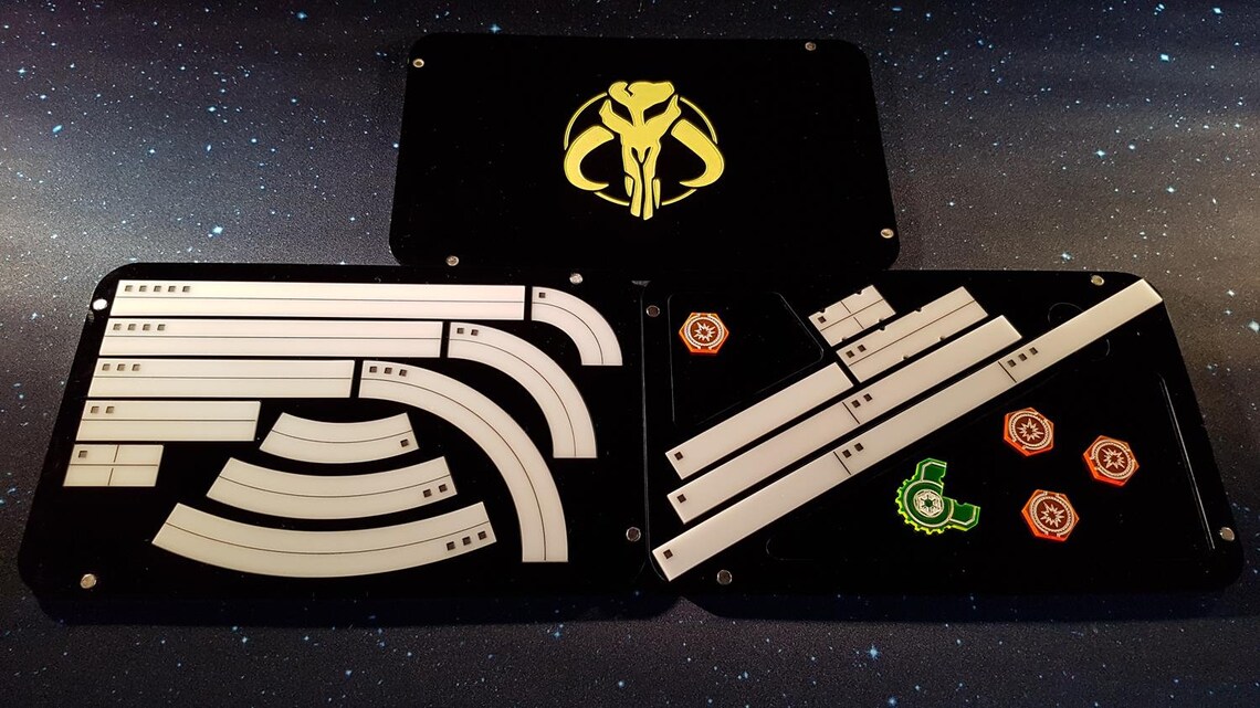 V2 Acrylic Colour Printed Gaming Templates (Mixed Factions) for Star Wars X-Wing