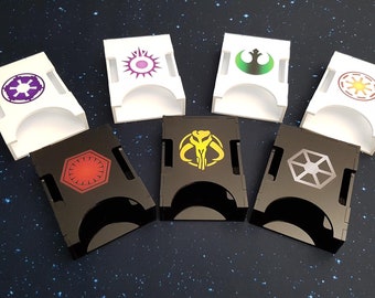 Star Wars X-Wing Compatible V2 Acrylic Colour Printed Promo Damage Deck Holder. Black Sun.