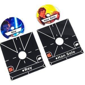 Star Wars X-Wing Kompatible Zifferblätter und Schiffs-Basisplatten.