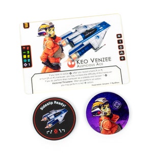Star Wars X-Wing Alt Art Karten und Token Set. Keo Venzee