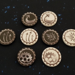 Star Wars Armada Compatible V2 Acrylic Colour Printed Gaming Tokens. Command.