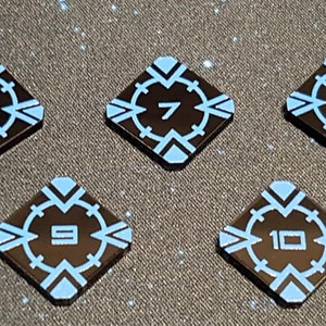 Star Wars X-Wing Compatible V2 Acrylic Colour Printed Target Lock Tokens 6 - 10