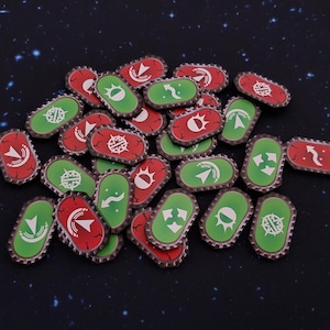 Star Wars Armada Compatible V2 Acrylic Colour Printed Gaming Tokens. Defense.