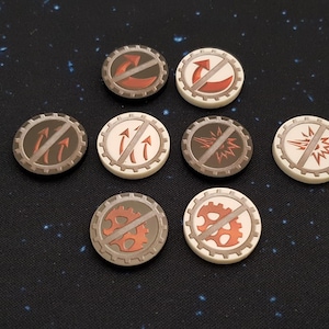 Star Wars Armada Compatible V2 Acrylic Colour Printed Gaming Tokens. Raid.