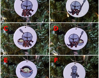 Christmas Decorations Star Wars Inspired. White Acrylic, Various Designs. Laser Cut.