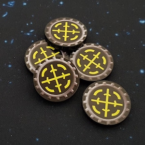 Star Wars Armada Compatible V2 Acrylic Colour Printed Gaming Tokens. Objective.