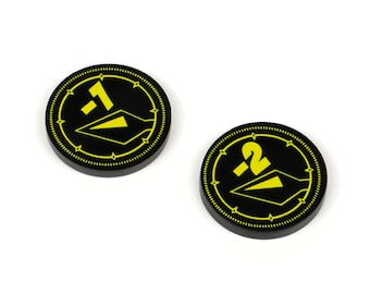 Fichas modificadoras de daño -1/-2 para Flesh and Blood TCG