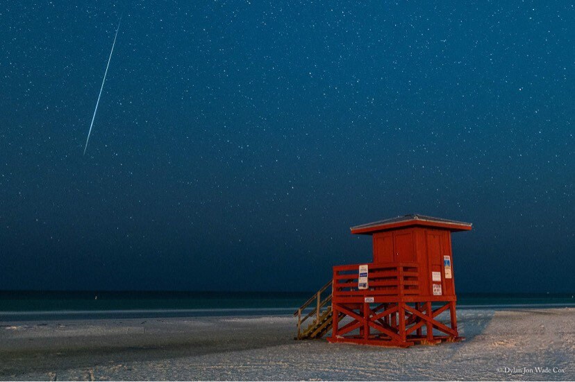 Geminid Meteor Shower Siesta Key Beach Photo Print Canvas Metal