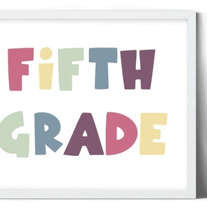 Fifth Grade / Classroom Door Sign / Printable Wall Art / Classroom Decor / Classroom Decor Elementary / Homeschool Decor / Digital Download