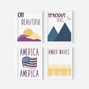 America the Beautiful Classroom Posters / Classroom Decor / Elementary Classroom Decor / Nursery Decor / Nature Prints / Digital Download