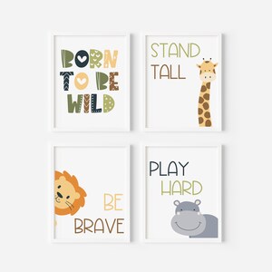 Safari Nursery Decor / Printable Wall Art / Nursery Decor / Safari Baby Shower / Digital Download / Nursery Wall Art / Playroom Decor