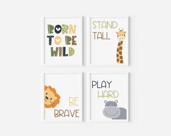 Safari Nursery Decor / Printable Wall Art / Nursery Decor / Safari Baby Shower / Digital Download / Nursery Wall Art / Playroom Decor