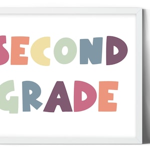 Second Grade / Classroom Door Sign / Printable Wall Art / Classroom Decor / Classroom Decor Elementary / Homeschool Decor / Digital Download