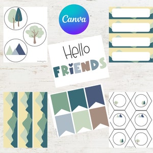 Growing Bundle / Classroom Decor Bundle and Template / Nature Theme / Decor Template / Editable Template / Decor Bundle / Nature Theme Decor