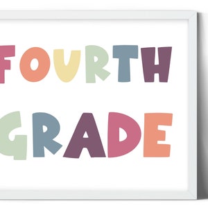 Fourth Grade / Classroom Door Sign / Printable Wall Art / Classroom Decor / Classroom Decor Elementary / Homeschool Decor / Digital Download