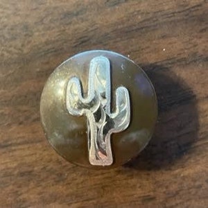 1&quot; Concho CACTUS Concho Sweet Iron w/ nickel cactus Screw Back Conco silver (#238021)
