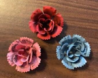 2.25" Rustic metal CARNATION (3 colors available) SKU# 4080