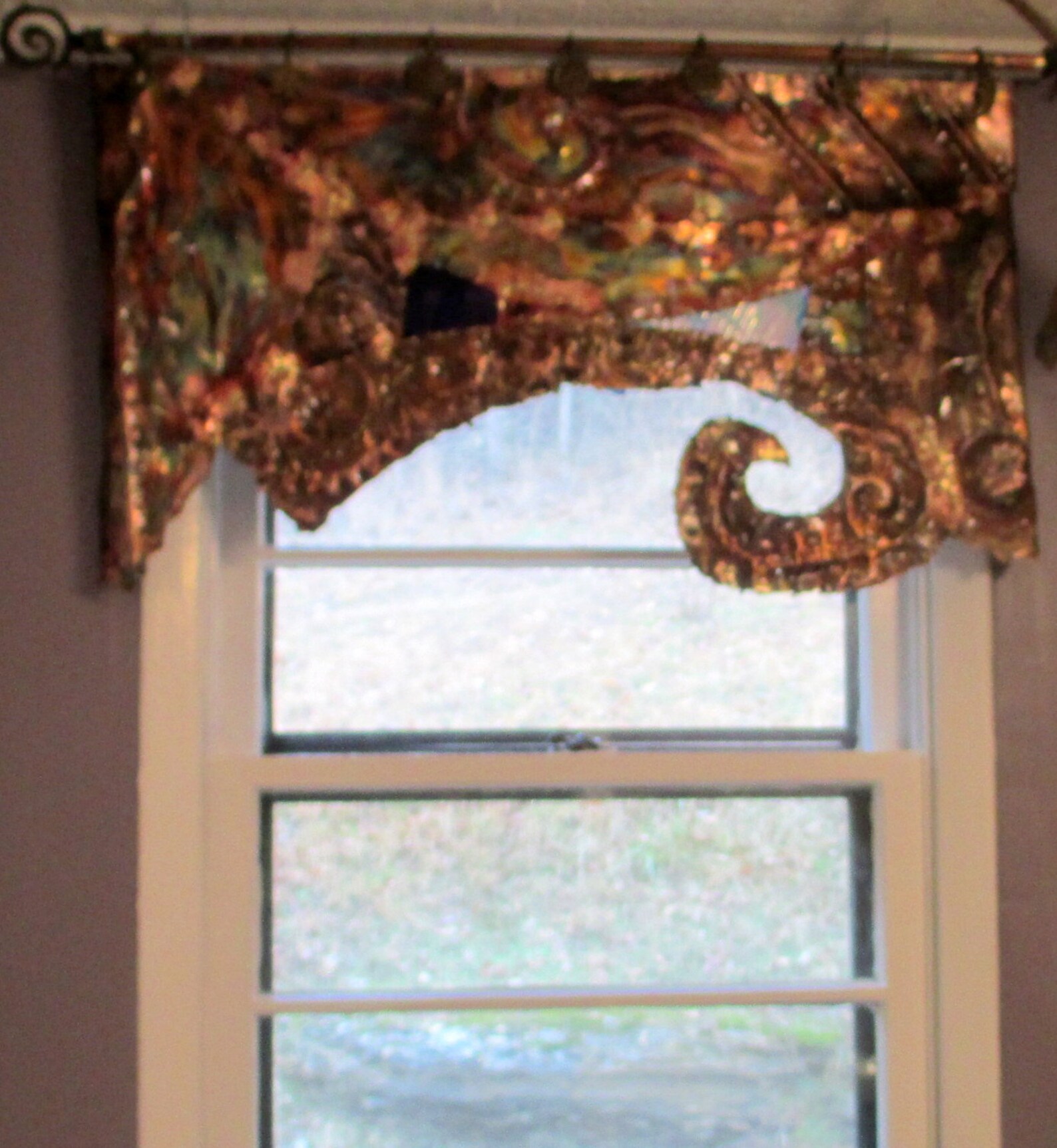 Copper Topper Window Valance hammered copper glass Etsy