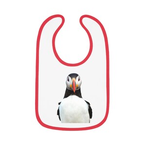 Cute Puffin Baby Bib, Waterproof Infant Bib, Baby Shower Gift, Animal Print Bib, Cute Feeding Bib for Toddlers