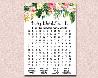 tropical word search etsy