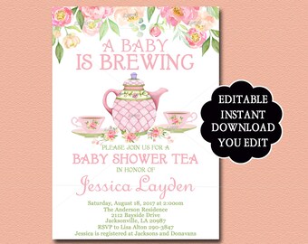 Tea Party Baby Shower Invitation Templates 10