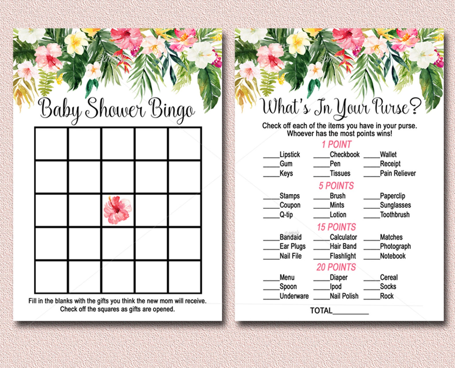 Luau Baby Shower Games Package 8 pack of Printable Games  Etsy