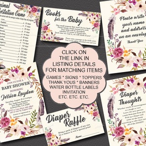 Boho Baby Shower Game Diaper Thoughts Game Sign Printable - Etsy