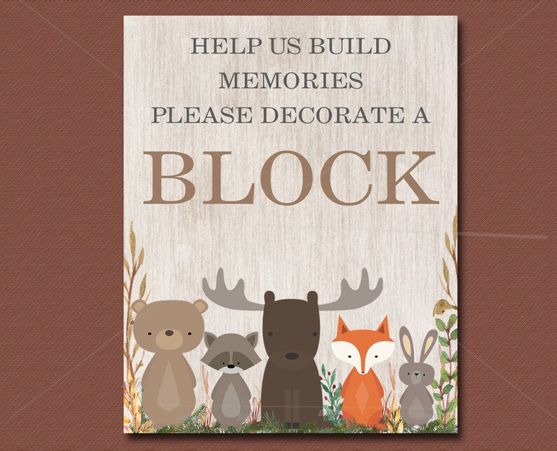 decorate a block baby shower sign