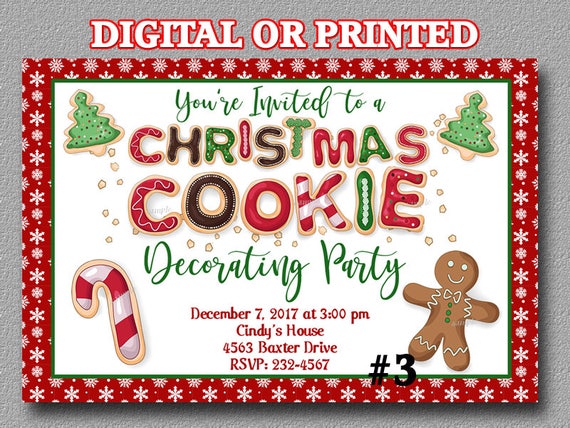 Christmas Cookie Decorating Party Invitations Free 6