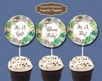 Tropical Baby Shower Table Signs Set of 6 Printable Luau Baby - Etsy