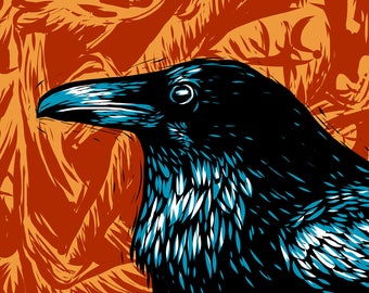 Viking Raven Fine Art Print (Norse mythology)