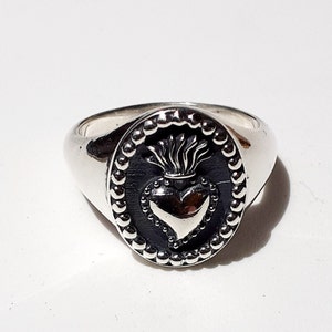 Sacred Heart silver ring