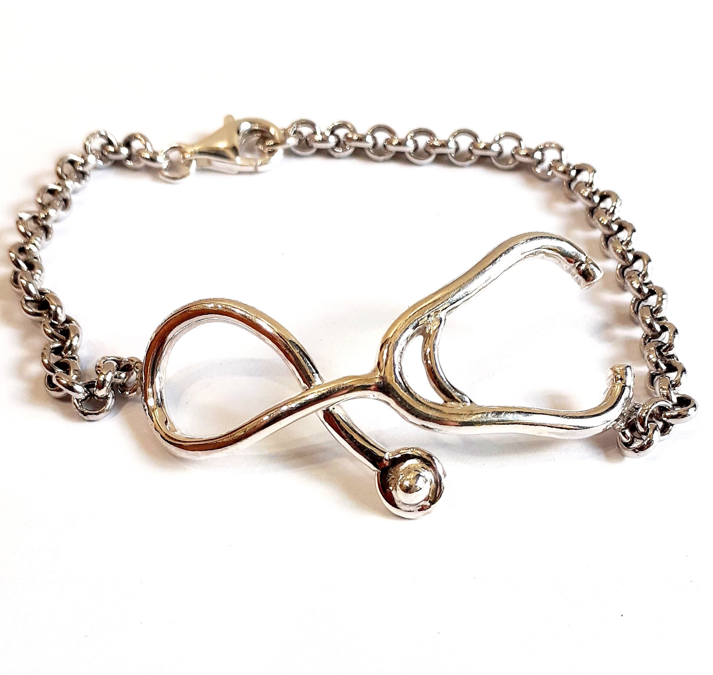 HARMONY BOLA Stethoskop Armband 925 Sterlingsilber - Schmuck Für Krankenschwestern & Ärzte