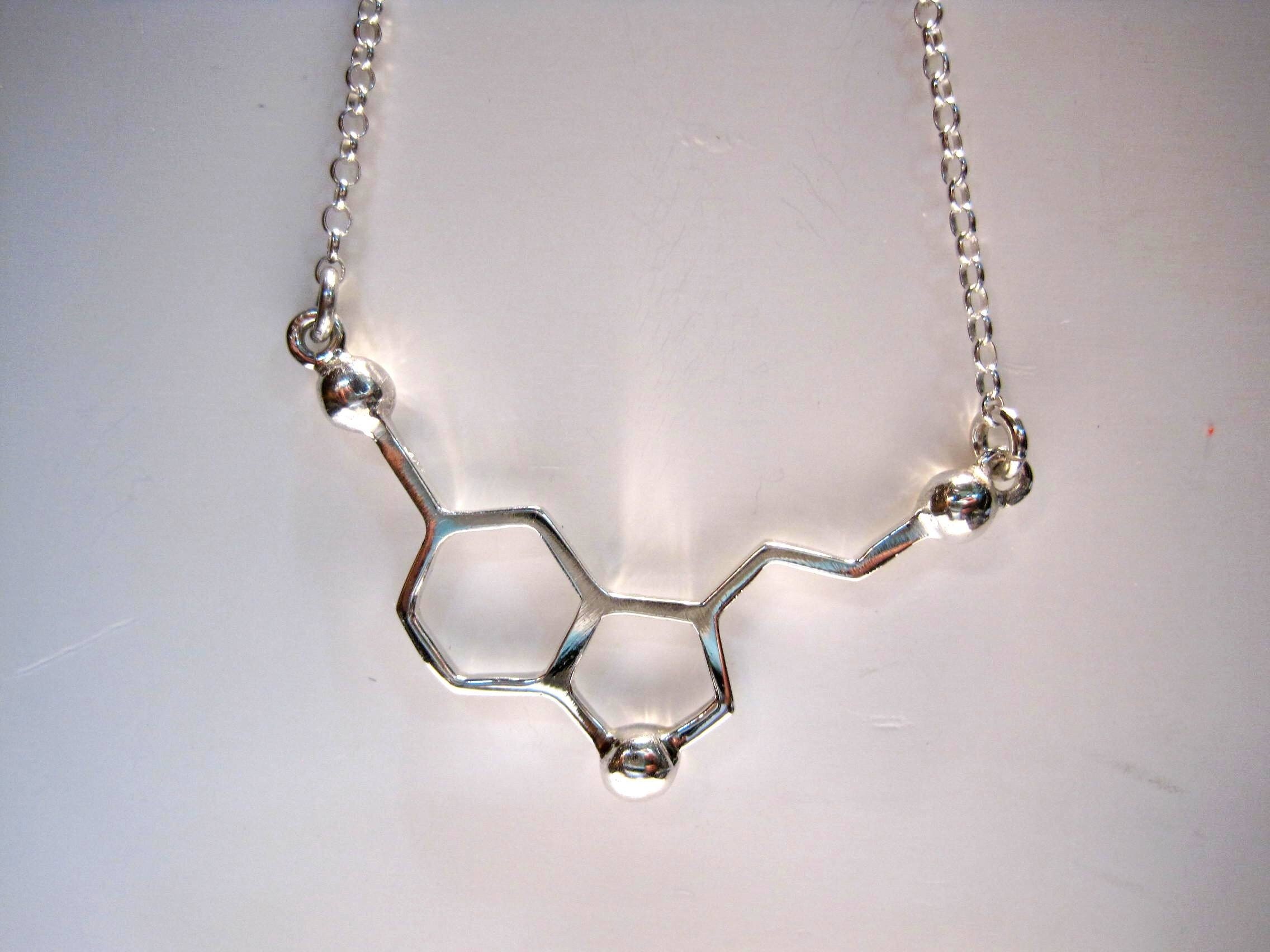 2 Ciondoli Serotonina In Argento Platinato - Vintage Parts, Forma Ormone, Gioielli Fai Da Te Per Collane O Bracciali