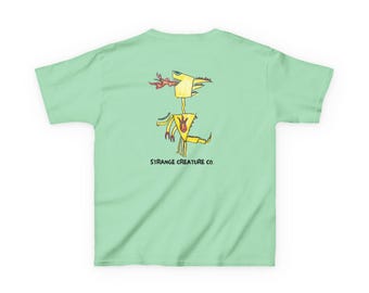 Cindershark Creature-shirt voor kinderen | VCA 005 | Monster T-shirt met print | Originele wezenkunst