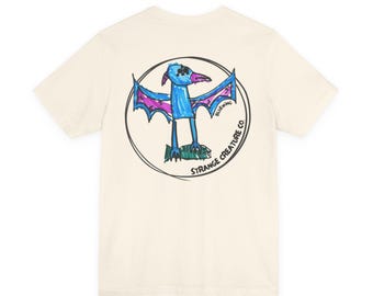 Adult Bluewing Creature Shirt | Strange Creature Co Logo | Adult Graphic Tee | Original Monster Art