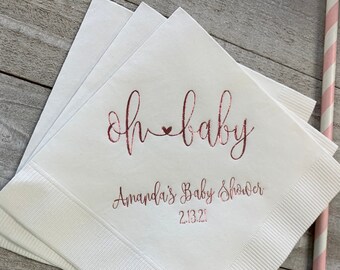 Personalized Napkins Beverage Luncheon Dinner Guest Towel Napkins Baby Shower Naming Custom Monogram LOTS of colors available!