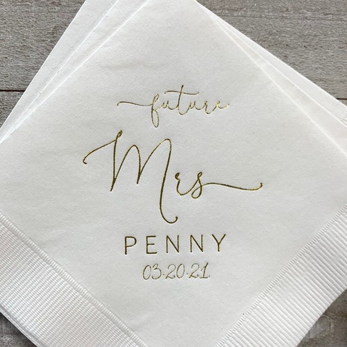 Personalized Napkins Bridal Shower From MISS to MRS Custom Etsy