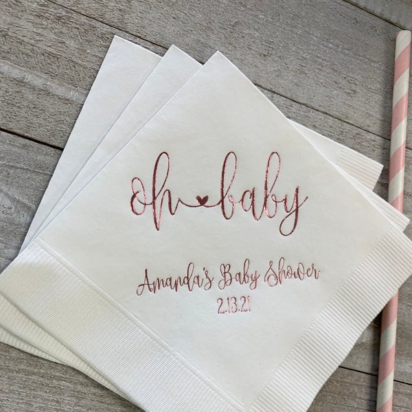 Personalized Napkins Beverage Luncheon Dinner Guest Towel Napkins Baby Shower Naming Custom Monogram LOTS of colors available!