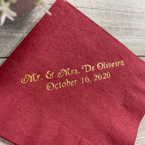 Personalized Napkins Wedding Personalized Cocktail Luncheon Guest Towels Hand Towel Available Anniversary Monogram Custom Printed Napkins