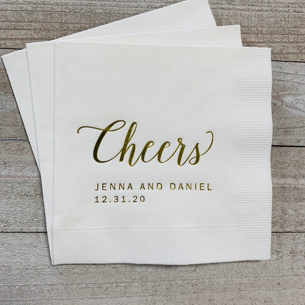 Personalized Napkins Wedding Napkins Custom Monogram Cheers Rehearsal Dinner Beverage Cocktail Luncheon Dinner Guest Towels Available!